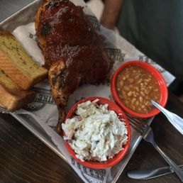 A La Carte- 1/2 Chicken with baked beans and SM COLE SLAW