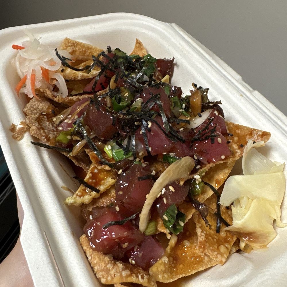 Just-ice - Shoyu Poke Nachos - Shaved Ice Near Me Just-ice - Shoyu Poke Nachos - Shaved Ice Near Me