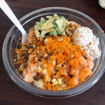 Poki Bomb - Large bowl with 5 scoops salmon - Japanese Near Me - El Monte, California Poki Bomb - Large bowl with 5 scoops salmon - Japanese Near Me - El Monte, California