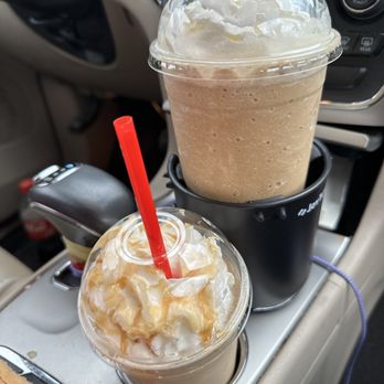 Java Station 56 - A little road trip coffee- I got sea salt caramel and my hubs got vanillacinno malt. Yum! - Coffee & Tea Near Me - Scottsburg, Indiana