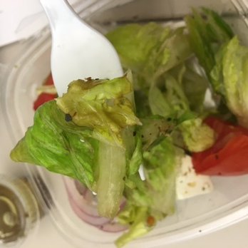 Greek Kitchen - Brown and soggy lettuce. Who let this out of the restaurant for a customer to eat? Are they serious? - Mediterranean Near Me - Chicago, Illinois