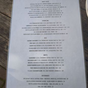 Cafe Reyes - Drink menu - Pizza Near Me - Point Reyes Station, California