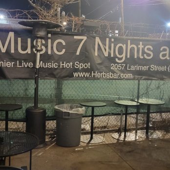 Herb's Hideout - a sign for live music 7 nights a week - Lounges Near Me - Denver, Colorado
