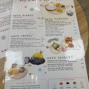 NaYa Dessert Cafe - Menu - Desserts Near Me - San Jose, California