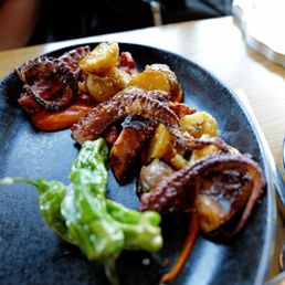 Wood fired octopus