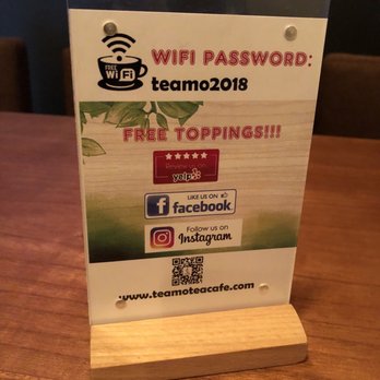 Teamo Tea Cafe - Wi-Fi password - Desserts Near Me - Sandy Springs, Georgia
