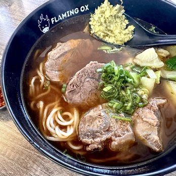 Flaming Ox - Traditional Beef Noodle Soup Mild Spicy - Taiwanese Near Me - San Jose, California