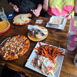 Dundee's Bar and Grill - Clam Chowder Cup, Tacos, and another pizza
