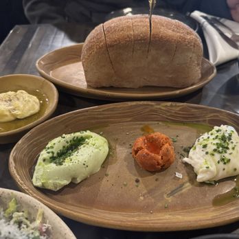 Esther's Kitchen - Sourdough bread with basil ricotta, nduja, and burrata spread - Italian Near Me - Las Vegas, Nevada Esther's Kitchen - Sourdough bread with basil ricotta, nduja, and burrata spread - Italian Near Me - Las Vegas, Nevada