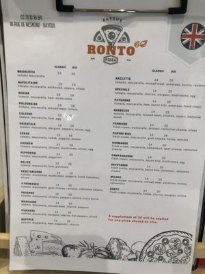 Menu photo 2 Ronto Pizza Bayeux, 14