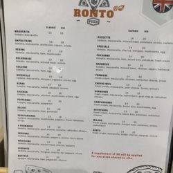 Ronto Pizza - Romeo menu