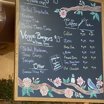 Lighthouse Center Bakery - a menu on a chalkboard - Coffee & Tea Near Me - Umpqua, Oregon