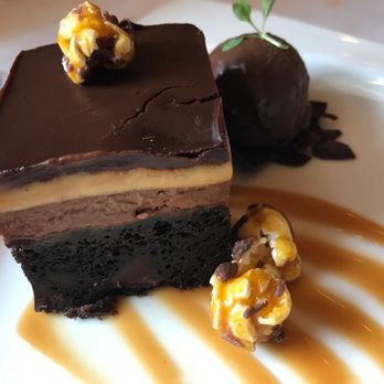 Lemaire Restaurant - Dark Chocolate Mousse, Chocolate Sorbet and Caramel Corn. From the Restaurant Week Menu - New American Near Me - Richmond, Virginia
