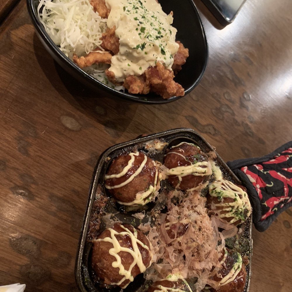 Mr Max - Karaage with Tartar Sauce & Takoyaki Ball Shaped Octopus Puffs - Sushi Bars Near Me - Irving, Texas