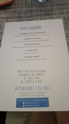 Menu photo 1 Chez Moi Metz, 57