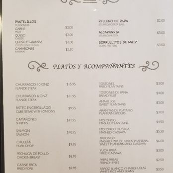 Sabor Boricua - Back side of menu - Puerto Rican Near Me - El Paso, Texas Sabor Boricua - Back side of menu - Puerto Rican Near Me - El Paso, Texas