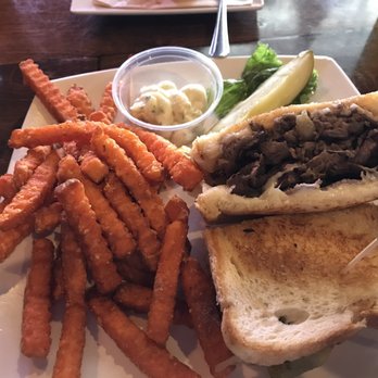 The Dillinger - Prime rib sandwich with sweet potato fries - Bars Near Me - Boulder City, Nevada