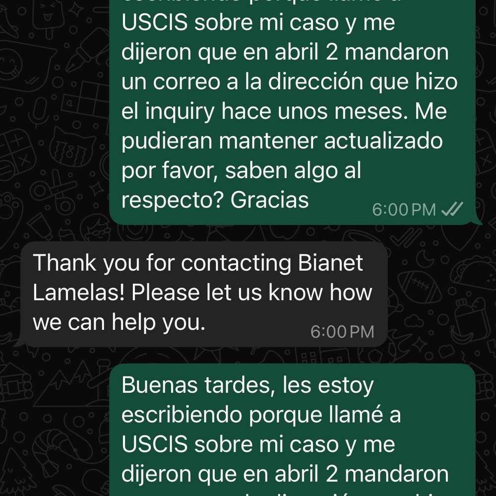 Bianet Lamelas PA - Lack of customer service. Just automated messages - Translation Services Near Me - Hialeah, Florida