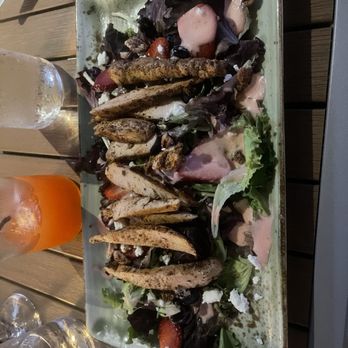 UP On The Roof - Strawberry salad with grilled chicken. - Cocktail Bars Near Me - Anderson, South Carolina