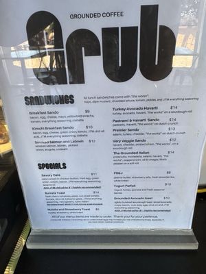 Menu photo 1 Grounded - Livermore Livermore, CA