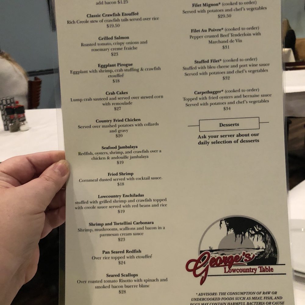 George's Lowcountry Table - Menu - Seafood Near Me - Athens, Georgia George's Lowcountry Table - Menu - Seafood Near Me - Athens, Georgia