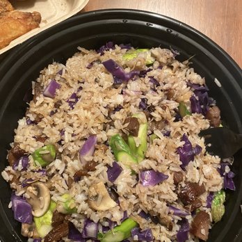 Soul Rice - Create Your Own Fried Rice with Chinese sausage, red cabbage, asparagus, and mushroom with dried scallop and Original sauce. - Chinese Near Me - Pacifica, California