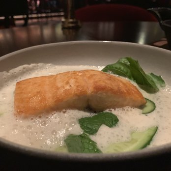 The Library - Salmon in a coconut cream sauce was delicate and flavorful - New American Near Me - Las Vegas, Nevada The Library - Salmon in a coconut cream sauce was delicate and flavorful - New American Near Me - Las Vegas, Nevada