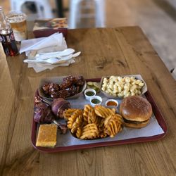Hal & Al’s BBQ - Tallow Wings, Wagyu Bacon Wrapped Chicken Lollipop, Tallow Fries, Wagyu Brisket Sandwich, Old Bay Mac and Cheese