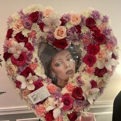 Flowers by Zenda - Beautiful heart shaped flower arrangement with picture
