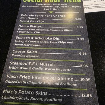 Keegan's Grill - HH Menu - American Near Me - Phoenix, Arizona