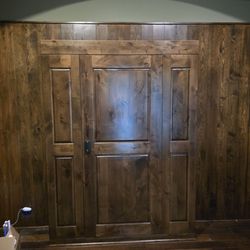 Heavy duty security closet knotty alder