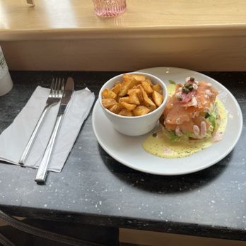The Mercantile - Single smoked salmon egg Benedict - Coffee & Tea Near Me - Ogden, Utah