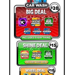 Motor Mile Car Wash - Single Wash Menu
