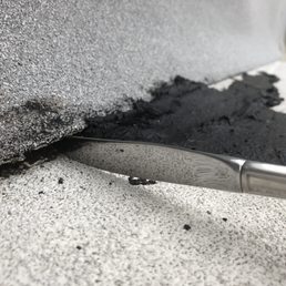 The black tar was slapped on but left holes under each side. The black tar was slapped on but left holes under each side.