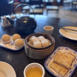 Sesame balls, har gow, and turnip cake - would not recommend any of these Sesame balls, har gow, and turnip cake - would not recommend any of these