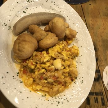 Mad Cow Grill - Ackee and saltfish with fried dumplings. - American Near Me - Laurel, Maryland Mad Cow Grill - Ackee and saltfish with fried dumplings. - American Near Me - Laurel, Maryland