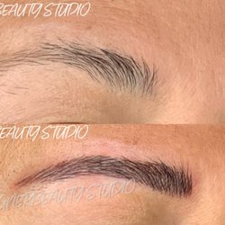 Designer Beauty - BEFORE AND AFTER SHAPING AND MICROBLADING THE EYEBROWS.