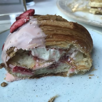 B Bistro + Bakery - Strawberry Goat Cheese Croissant cross-section - Bakeries Near Me - Miami, Florida