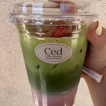 Ced Coffee & Donut - Double Matcha Strawberry - Coffee & Tea Near Me - Westminster, California Ced Coffee & Donut - Double Matcha Strawberry - Coffee & Tea Near Me - Westminster, California