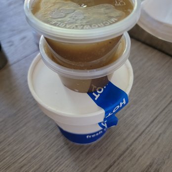 Royal Farms - These two very small containers of gravy is all that comes with these mashed taters. - Convenience Stores Near Me - Fredericksburg, Virginia Royal Farms - These two very small containers of gravy is all that comes with these mashed taters. - Convenience Stores Near Me - Fredericksburg, Virginia
