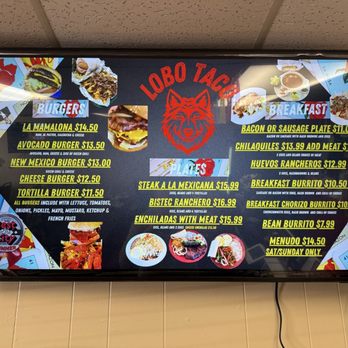 Lobo Taco - Lobo Taco Menu Board - Tacos Near Me - Albuquerque, New Mexico