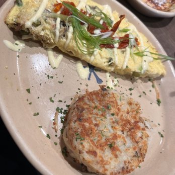 Snooze, an A.M. Eatery - crab and asparagus omelette - Breakfast & Brunch Near Me - Orange, California