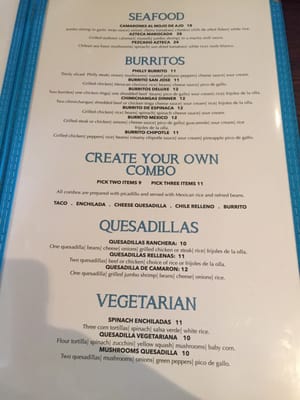 Menu photo 7 Plaza Azteca - Sicklerville Sicklerville, NJ