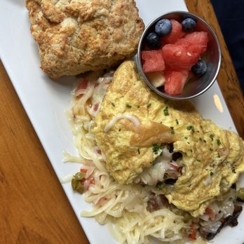 Butler's Pantry - Omelette with biscuit (which got gravied) - Breakfast & Brunch Near Me - Stowe, Vermont Butler's Pantry - Omelette with biscuit (which got gravied) - Breakfast & Brunch Near Me - Stowe, Vermont