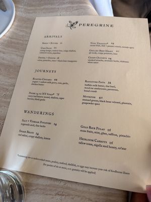 Menu photo 1 Peregrine Raleigh, NC