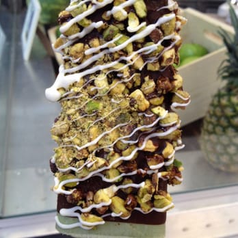Popbar - Pistachio Bar w/ Dark & White Chocolate, Pistachio side - $4.99 - Desserts Near Me - Anaheim, California Popbar - Pistachio Bar w/ Dark & White Chocolate, Pistachio side - $4.99 - Desserts Near Me - Anaheim, California