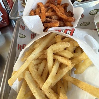 Buns And Patties - Regular fried and sweet potato fries - Burgers Near Me - Berkley, Michigan