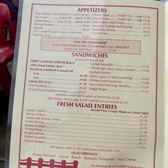 Old Ferry Landing - Menu - Seafood Near Me - Portsmouth, New Hampshire