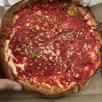 Rosati's Pizza Valrico, FL - Deep dish with hidden jalapeños i didn't ordered. - Pizza Near Me - Valrico, Florida