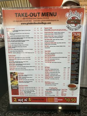 Menu photo 4 WG Grinders Columbus, OH